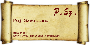 Puj Szvetlana névjegykártya